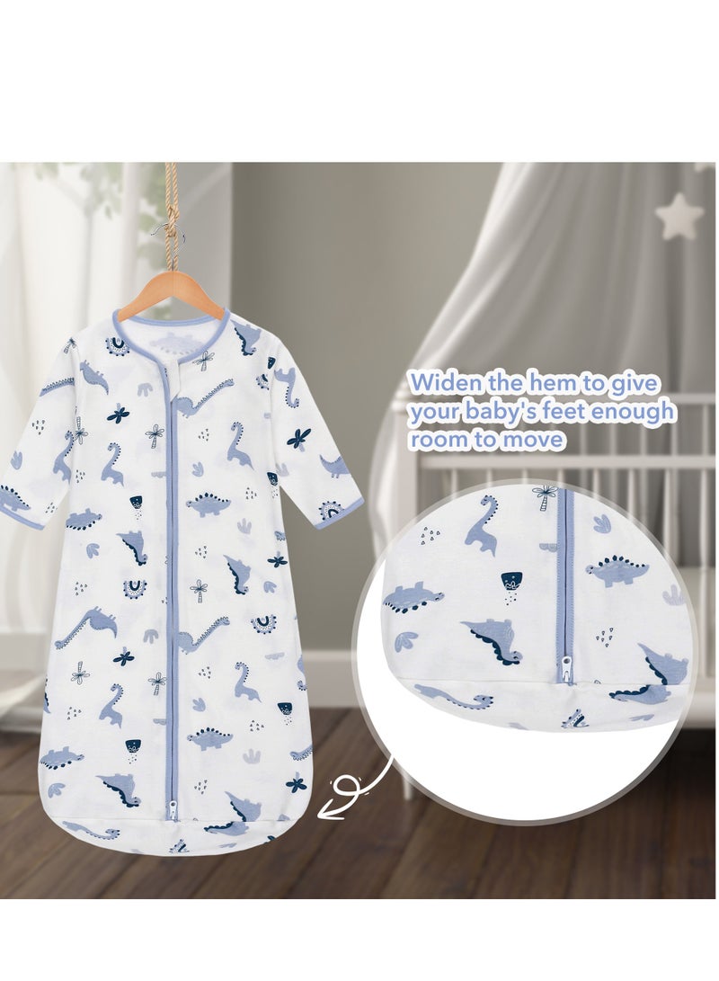 Miracle Baby 2Pcs 100% Cotton Long sleeves Baby Sleeping Bag, Double Zipper Baby Wearable Blankets  0.5TOG - Image 4