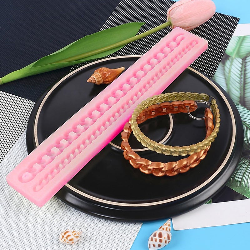 KuuGuu KuuGuu 2 PACK Zipper Chain Silicone Mold Realistic Chain Cake Fondant Mold Purse Bag Cake Decorating Mould for DIY Cake Border Decoration  Cupcake Topper  Jewelry  Polymer Clay  Crafting Projects  - Image 4