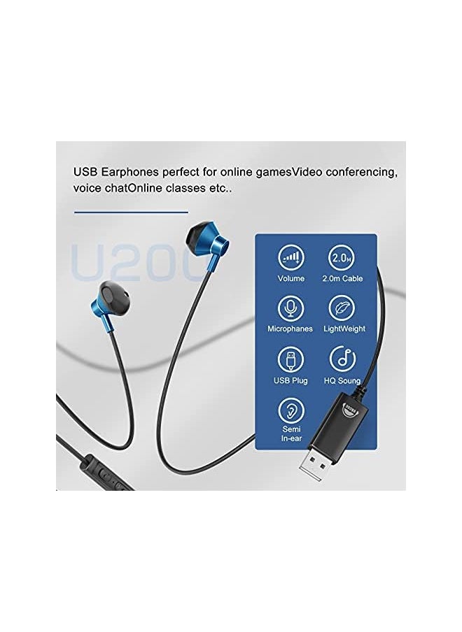 U200 Usb Computer Earphones Volume Adjustment Sound With Microphone Used For Work Play And Learning Cable Length 1.2M Blue - pzsku/ZBEE231A59CFF9467F994Z/45/_/1703220410/22bb7934-3ffd-4f6e-a0f8-43bfb536b4d2