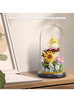 KASTWAVE 958 PCS Parrot Flower Bouquet Building Set, Buildable Floral Display for Creative Kids, Animals Flowers Plants Decor with Dust Cover, Birthday Gift Building Toy for Boys Girls, Mini Building Blocks  - Image 2