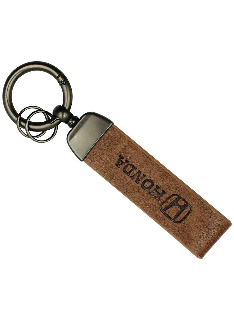 Honda Car Key Chain Super Finish Metal Ring PU Leather Strap Keychain Home Key Chain Car Keychain HONDA - 1Pcs  - Image 4