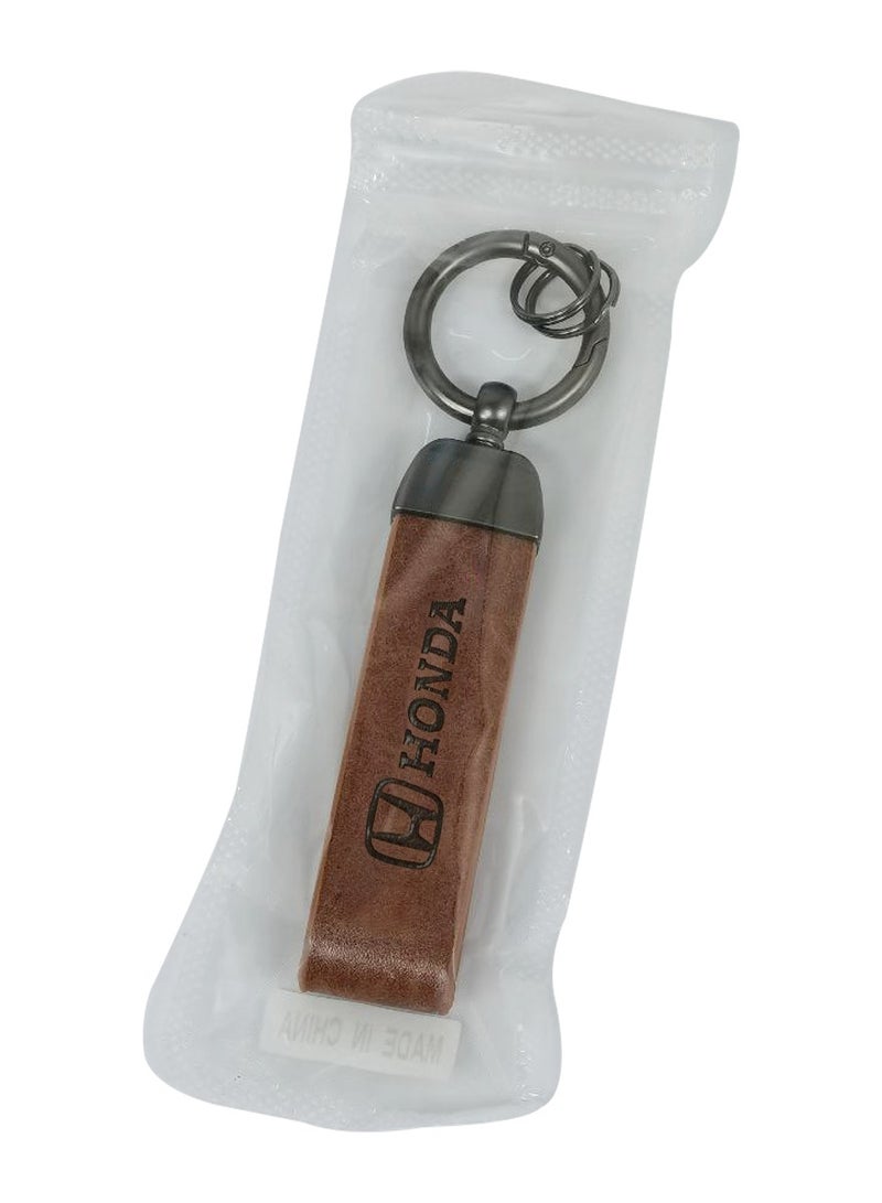 Honda Car Key Chain Super Finish Metal Ring PU Leather Strap Keychain Home Key Chain Car Keychain HONDA - 1Pcs  - Image 3