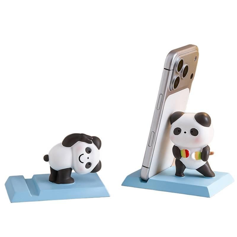 Phone Holder Cute Panda Desk Decoration for Broad Compatibility Black finish for Outdoor Use - Image 1