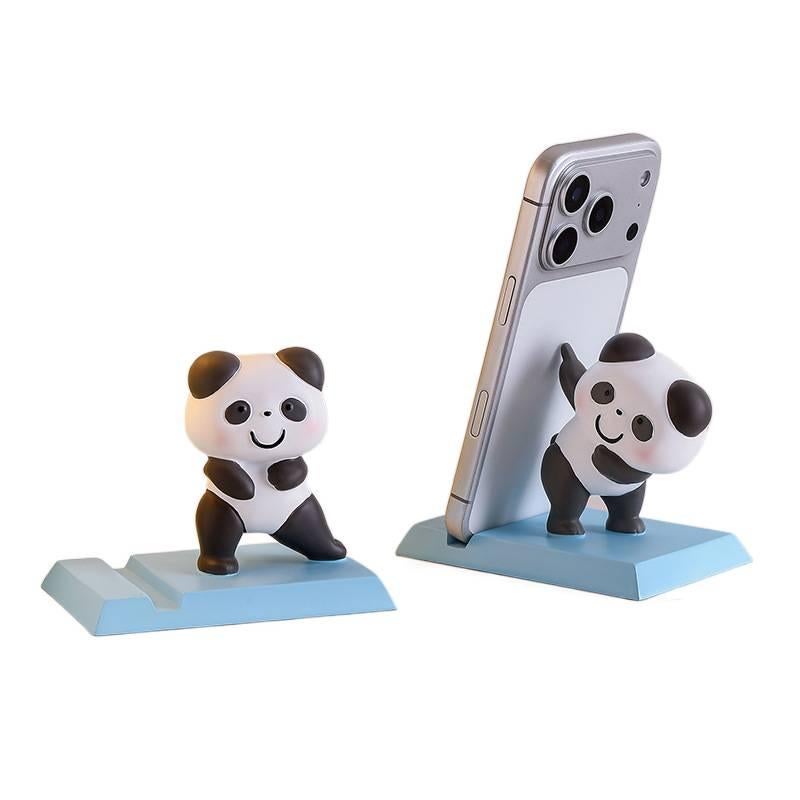 Phone Holder Cute Panda Desk Decoration for Broad Compatibility Black finish for Outdoor Use - Image 4