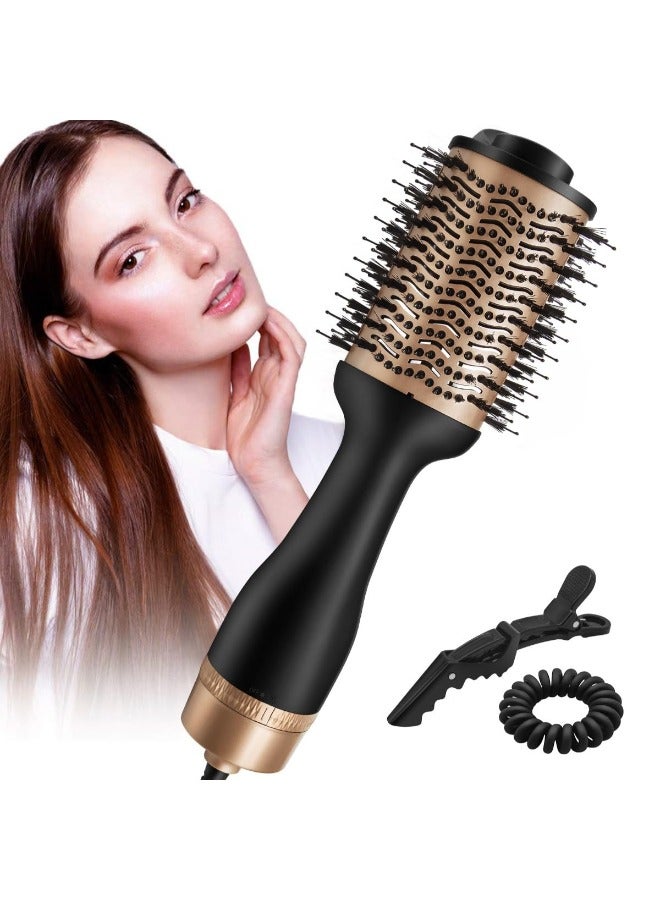 Hot electric hair brush Hair Dryer and Hot Air Brush Effortless Curls & Styling One-Step Hair Dryer Brush Comb Black Hot Air Styler & Volumizer with Negative Ionic - Image 2