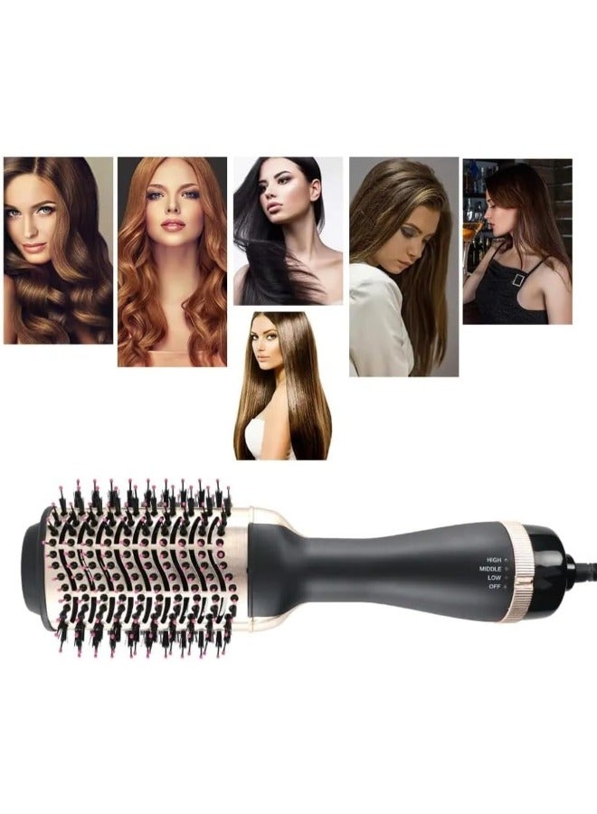 Hot electric hair brush Hair Dryer and Hot Air Brush Effortless Curls & Styling One-Step Hair Dryer Brush Comb Black Hot Air Styler & Volumizer with Negative Ionic - Image 3