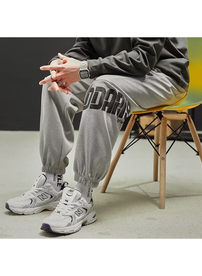Generic - Loose Cuffed Casual Pants For Men Autumn Winter Fashionable Korean Brand Youth Sports Sweatpants Straight Leg Mid Waist Black (regular) - Image 1