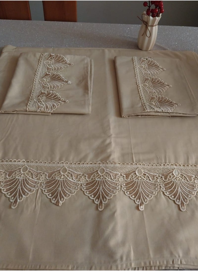 Large bed set, cotton without synthetic fibres, 3 pieces, 280*260