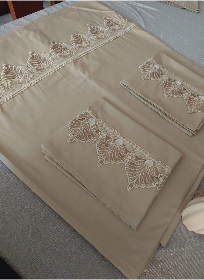 Large bed set, cotton without synthetic fibres, 3 pieces, 280*260