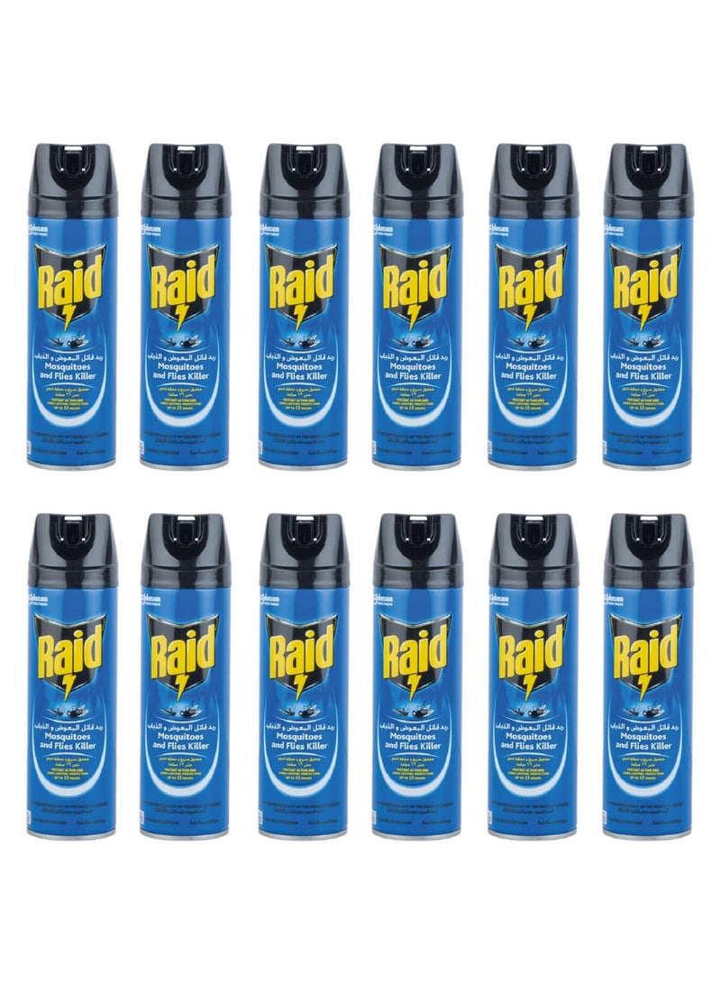 RAID Mosquito and fly killer spray, fast action, 12 packs * 300 ml - Image 2