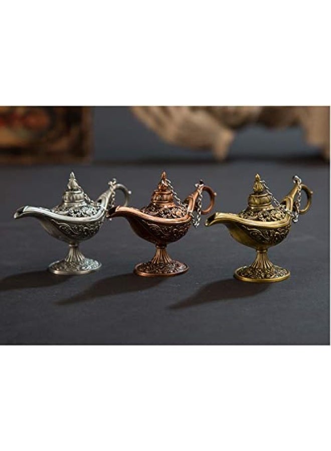 Aladdin's Lantern Antique Metal Home and Office Decorative Ornament from fairy tales with hollow engravings decorated in an antique design, made of delicate magical metal in the shape of a wishing bowl, used as an incense burner, home decor (copper) - Image 2