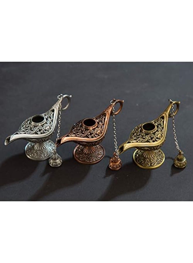 Aladdin's Lantern Antique Metal Home and Office Decorative Ornament from fairy tales with hollow engravings decorated in an antique design, made of delicate magical metal in the shape of a wishing bowl, used as an incense burner, home decor (copper) - Image 4