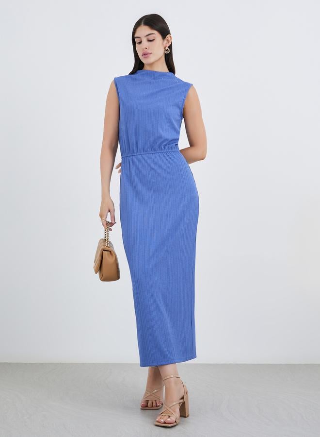 Styli Blue Sleeveless Sheath Maxi Dress - Image 1