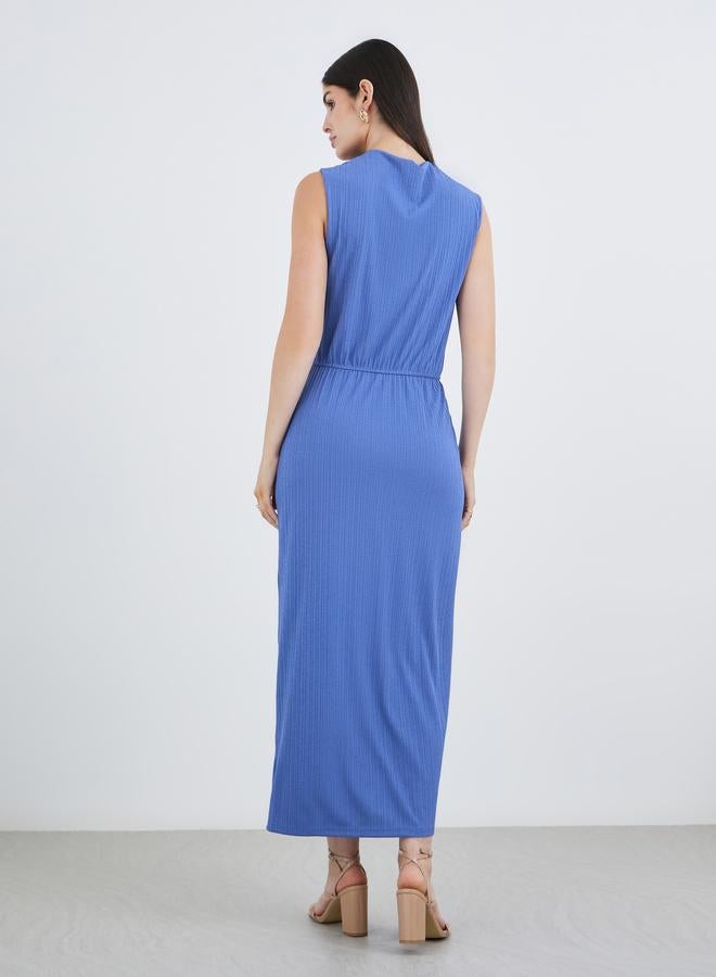 Styli Blue Sleeveless Sheath Maxi Dress - Image 5