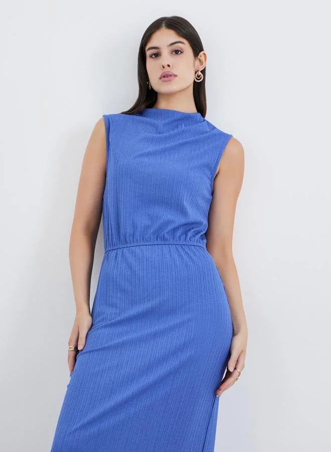 Styli Styli Blue Sleeveless Sheath Maxi Dress