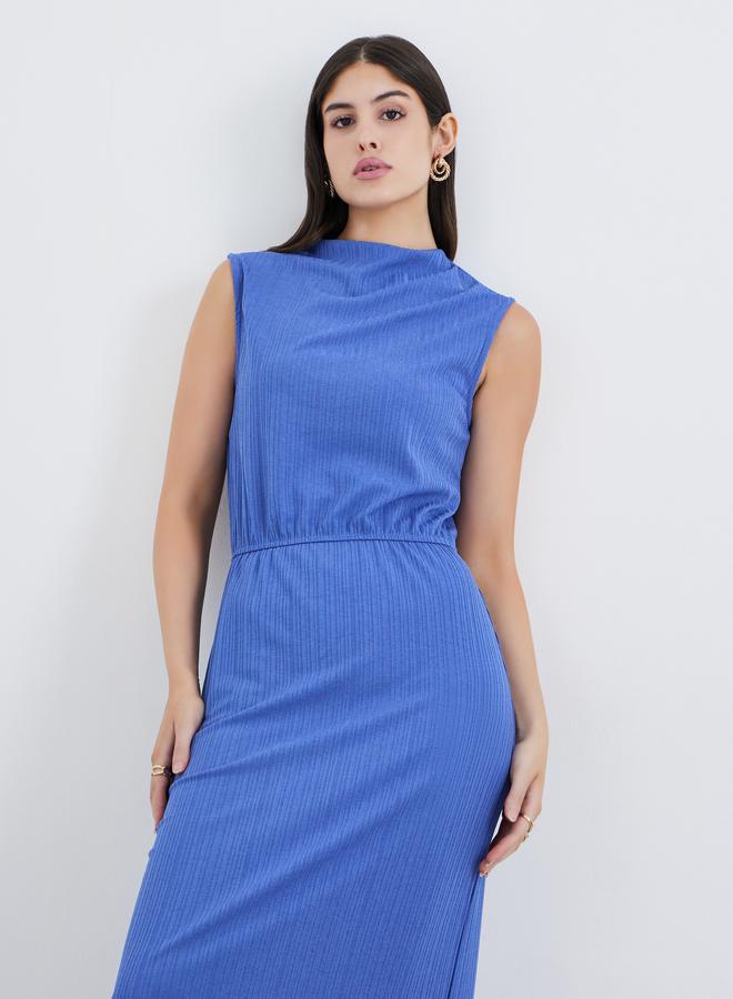 Styli Blue Sleeveless Sheath Maxi Dress - Image 3