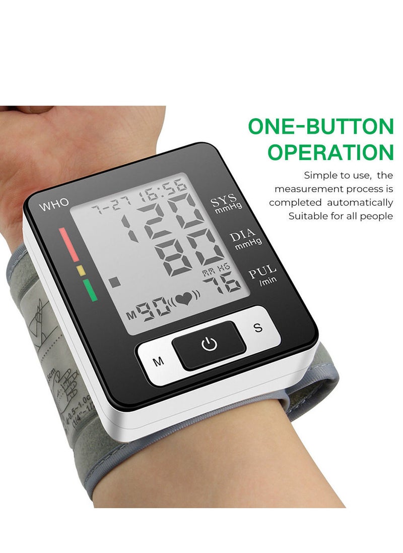 Generic - Portable Wrist Sphygmomanometer for Home Use with 90 Measurement Memory Function, Adjustable Cuff Blood Pressure Monitor. - Image 1