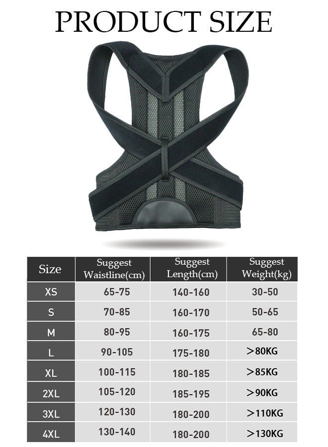 DUNISO Posture Corrector Belt for Men and Women Comfortable Adjustable Back Braces Improve Neck Shoulder Posture Bands Pain Relief for Back Shoulders Neck M - Image 4