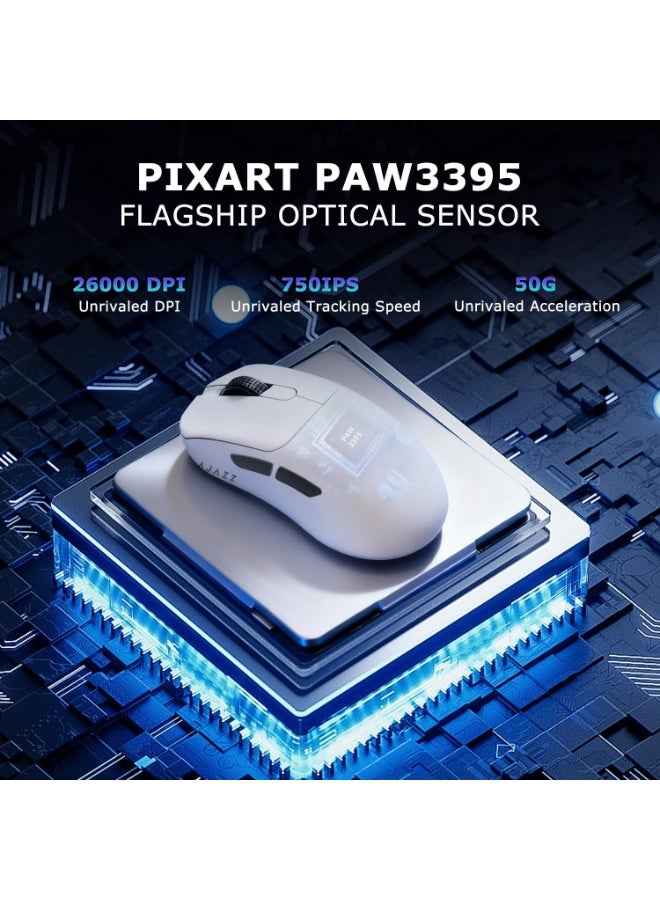 إيه جاز فأرة ألعاب سلكية AJAZZ AJ179 PRO 8K لاسلكية مزودة بتقنية البلوتوث PAW3395 بدقة 26000 نقطة في البوصة ومستشعر بصري لأجهزة الكمبيوتر الشخصية واللاب توب - Image 4