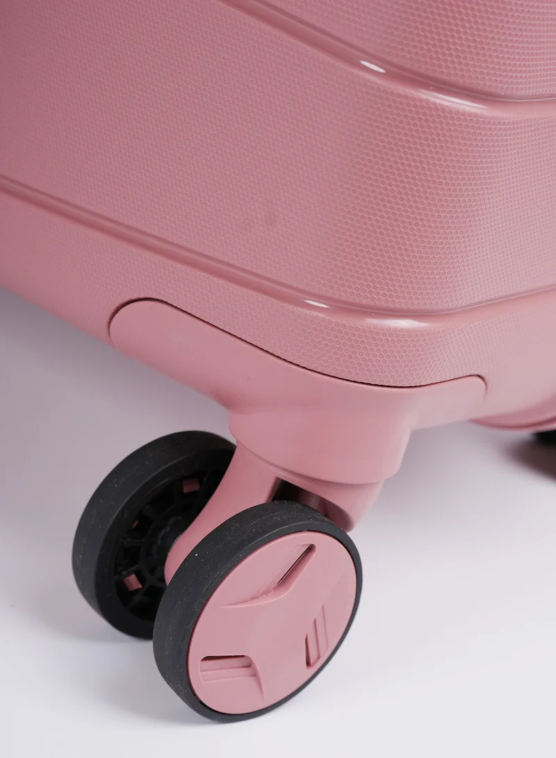 MNUK Viajero Set of 2 Luggage | PP Material Hard-side Smooth and comfortable Luggage Trolley with TSA Lock | Double 360° 4 Wheeler| Cabin, Large| Pink
