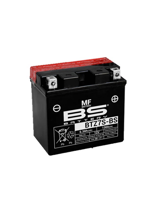 بطارية دراجة نارية BS BTZ7S-BS 12V 6.3Ah مع عبوة حمض