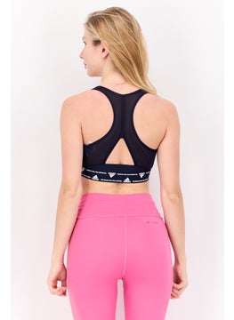 Adidas Women Brand Logo Padded Sports Bra, Navy  - Image 4