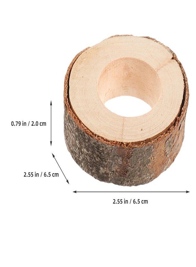 Amosfun Rustic Wood Napkin Rings Set of 10 2.55X2.55X0.78In Natural Wooden Napkin Holders for Wedding Party Family Dinner Table Decoration - Image 2