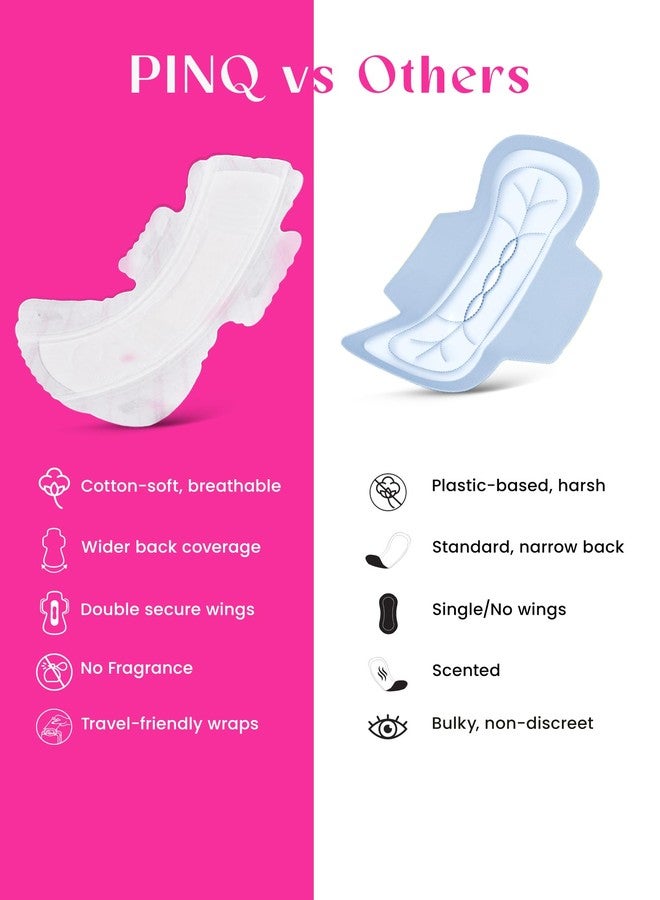 PINQ POLKA فوط صحية نسائية من بينك بولكا | (عبوة من 80 فوطة) 40 فوطة مقاس XXL + 40 فوطة مقاس XL | فائقة النحافة، مناسبة للتدفق الغزير | ظهر عريض مع لاصق بخمسة اتجاهات | قطن عضوي ناعم لا يسبب طفحًا جلديًا | أكياس قابلة للتحلل الحيوي للاستخدام مرة واحدة | خالية من السموم - Image 5