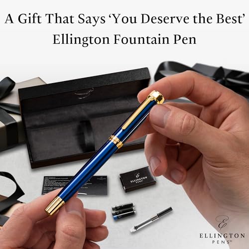 Ellington Pens Luxury Fountain Pen Set - Smooth Fine Nib - Includes 3 Ink Cartridges, Refillable Ink Converter, Gift Box- Fountain Pens For Writing, Calligraphy, Journaling, Sketching (The Nautilus) - Image 3