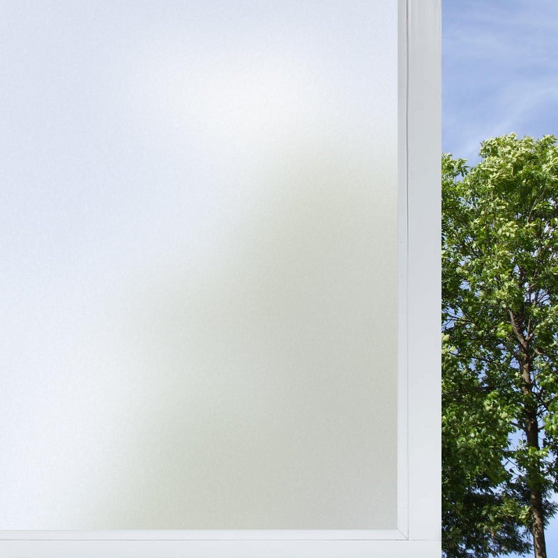 vivinin Frosted Glass Window Film173x2362 Inches Privacy Film Anti Uv Frosted Window Privacy Film Non Adhesive Window Film Privacy for Bathroom Home and Office
