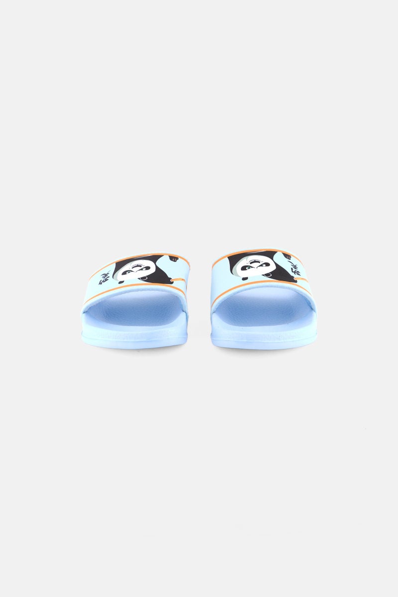 Kung Fu Panda Kids Boy Slip On Graphic Print Slipper, Blue - Image 4
