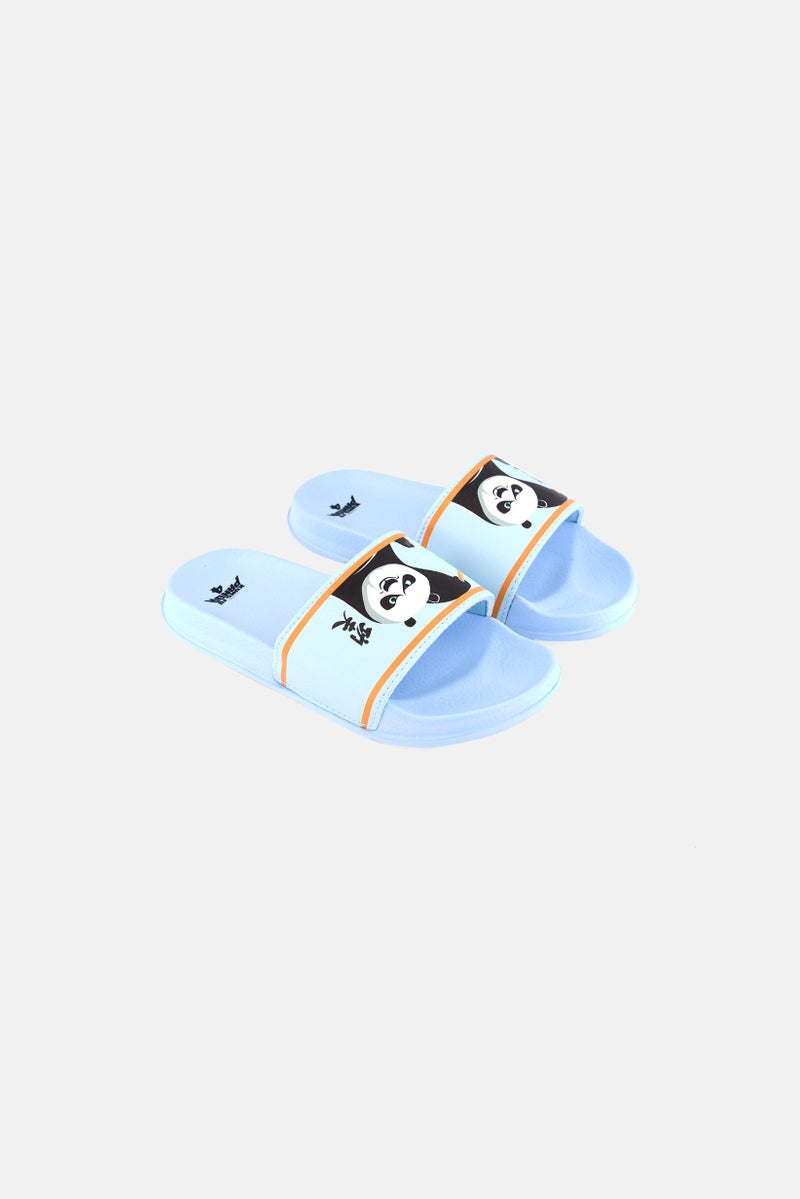 Kung Fu Panda Kids Boy Slip On Graphic Print Slipper, Blue - Image 1