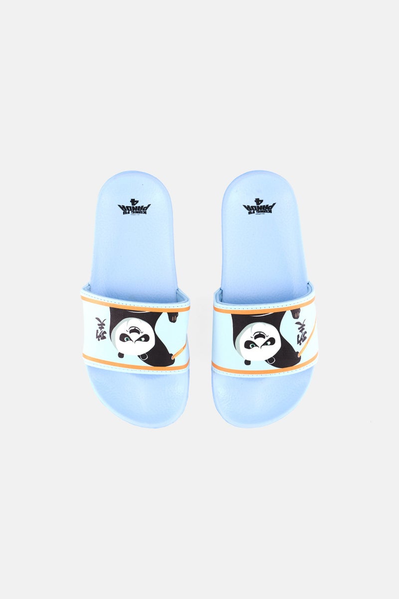 Kung Fu Panda Kids Boy Slip On Graphic Print Slipper, Blue - Image 3