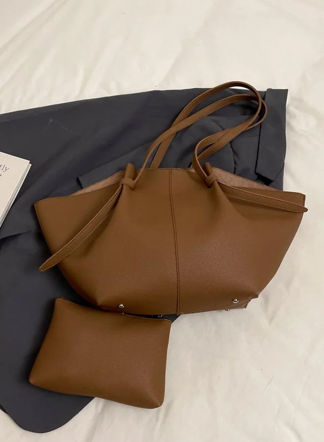 تايك تو شنطة كتف سادة مع محفظة