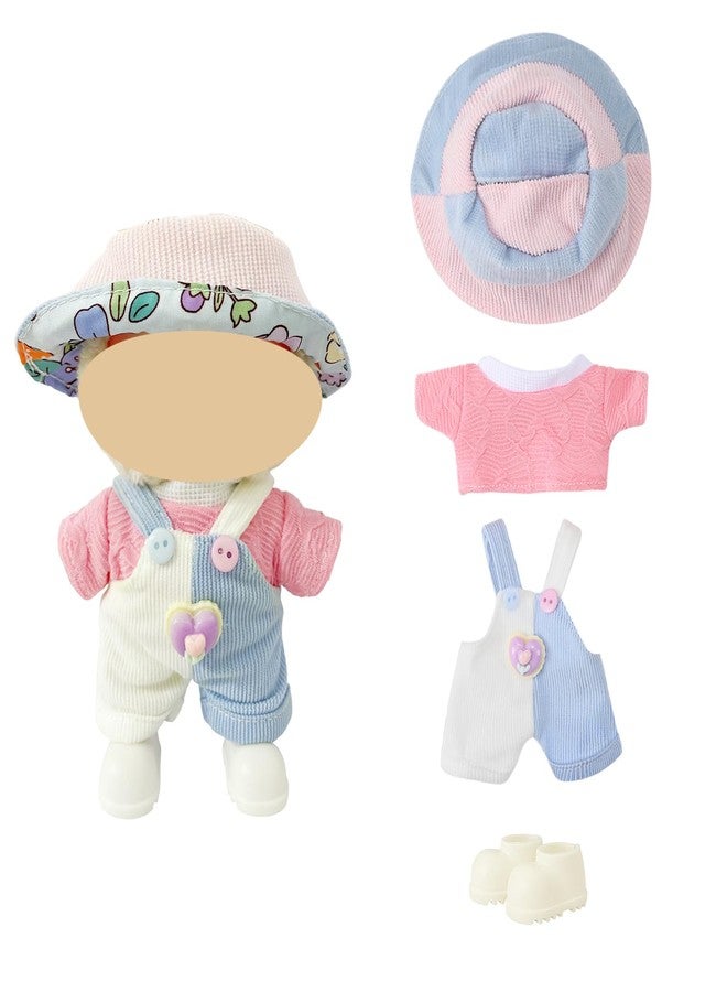 Ezcora Macaron Style Doll Clothes Set for 17cm Dolls, Include 5 Outfits with Hats, Shoes, Glasses and Mini Bags, Cute Dress Up Outfit for Doll Display, (No Dolls) (Macaron Style) - Image 4