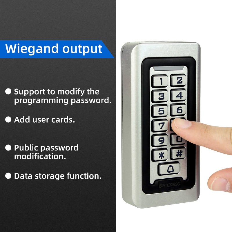 Retekess T-AC03 Security Access Control Keypad,RFID Keypad,Door Access Control,Stand-Alone Keypad,2000 Users,Wiegand 26-bit,Support Proximity RFID Card - Image 5