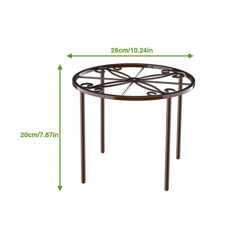 bussdis 1 PCS Plant Stand,-Heavy Duty Metal Stand Decorates Plants, Anti-Rust Flower Pot Stand, Round Plant Rack for Room Indoor and Outdoor Courtyard,Gardens, Brown. - Image 2