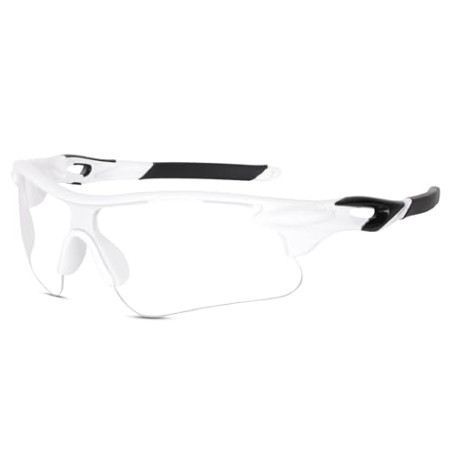 Dervin Non Polarized Oversized Sports Sunglasses for Men Women, Outdoor Cricket Cycling Hiking Fishing Sunglasses (Transparent) - Image 1