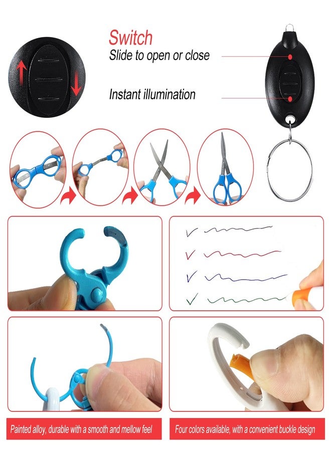 SENONAPO 84 Pcs Badge Reel Pen Nurse Badge Pen Tool Accessories Mini Highlighter Nurse Pens Set with Mini Folding Scissors Retractable Neon Nurse Pen Keychain for Nurse(Multicolor) - Image 3