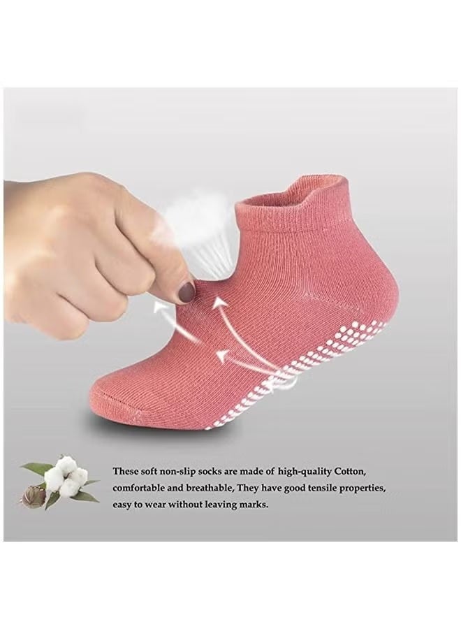 6 pairs of cotton non-slip socks, multiple colors - Image 5