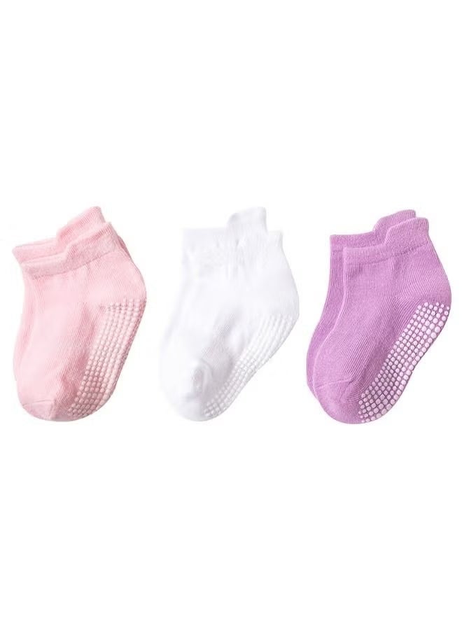 6 pairs of cotton non-slip socks, multiple colors - Image 3