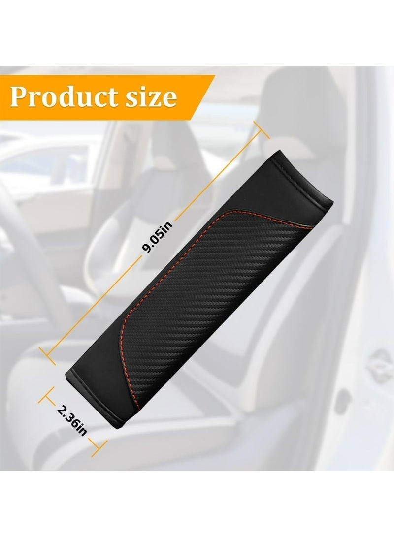 عبوة من 2 غطاء حزام أمان السيارة، حماية كتف حزام الأمان من ألياف الكربون - Image 4