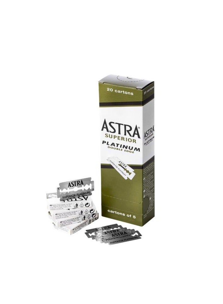 أسترا شفرات أسترا سوبيريور بلاتينيوم مزدوجة الحافة 100 قطعة - Image 1