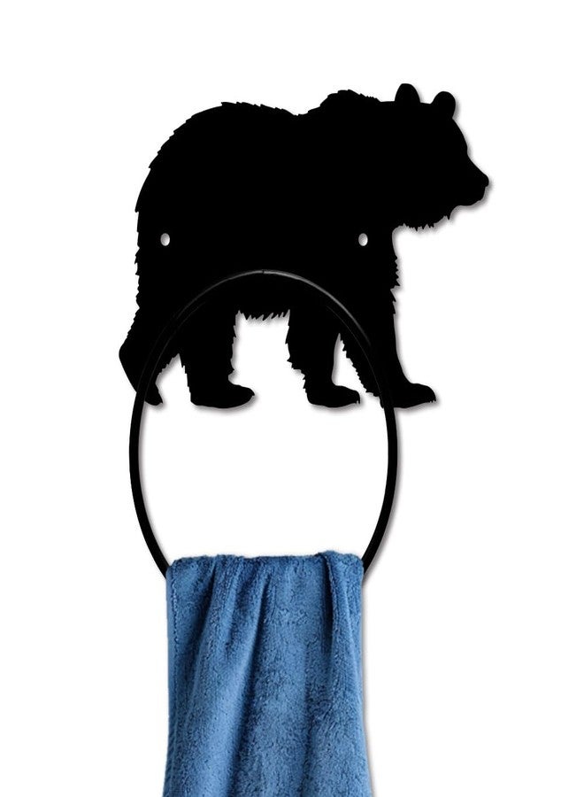 MAYJOYDIY Bear Towel Ring Towel Holder Bathroom Wall Mounted Metal Wall Mounted Towel Ring with Bear Wild Beast Metal Custom Hand Towel Holder Wall Decor for Kitchen Home Hanging Gifts Decoration - Image 1