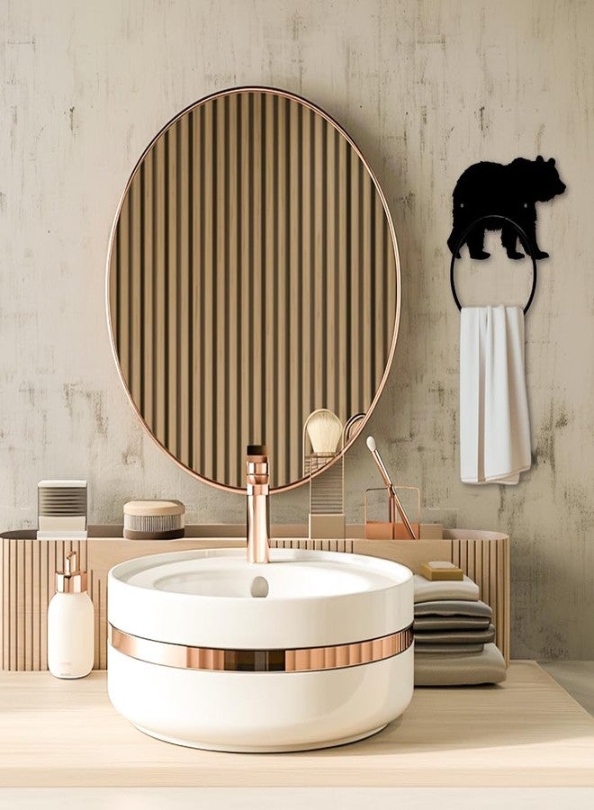 MAYJOYDIY Bear Towel Ring Towel Holder Bathroom Wall Mounted Metal Wall Mounted Towel Ring with Bear Wild Beast Metal Custom Hand Towel Holder Wall Decor for Kitchen Home Hanging Gifts Decoration - Image 4