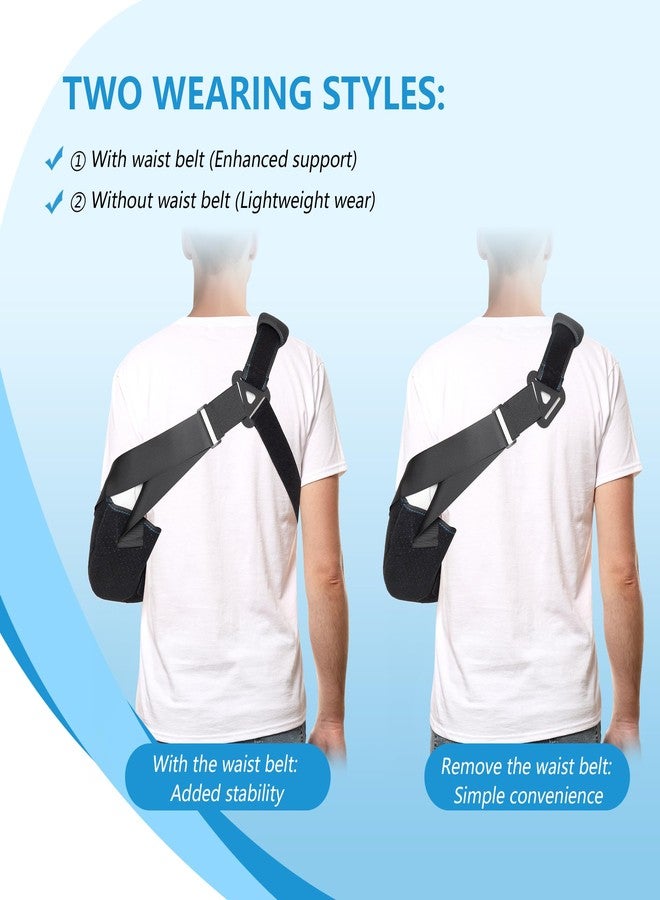 joingood Arm Sling Shoulder Immobilizer for Women and Men, Fits Left or Right Arm - Rotator Cuff & Elbow Injury Support Brace with Waist Strap, Breathable Comfort Design, L - Image 3