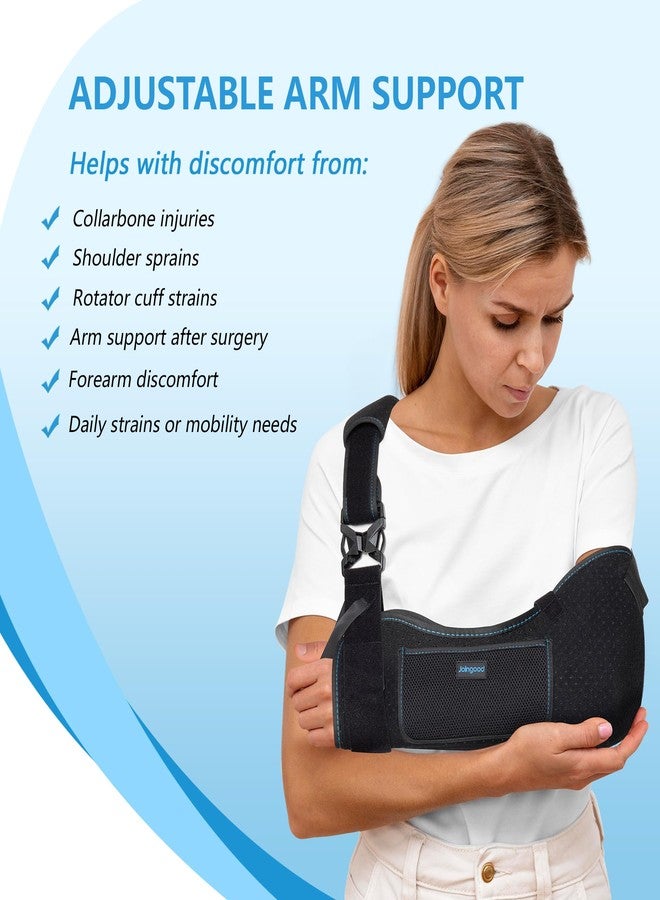 joingood Arm Sling Shoulder Immobilizer for Women and Men, Fits Left or Right Arm - Rotator Cuff & Elbow Injury Support Brace with Waist Strap, Breathable Comfort Design, L - Image 2