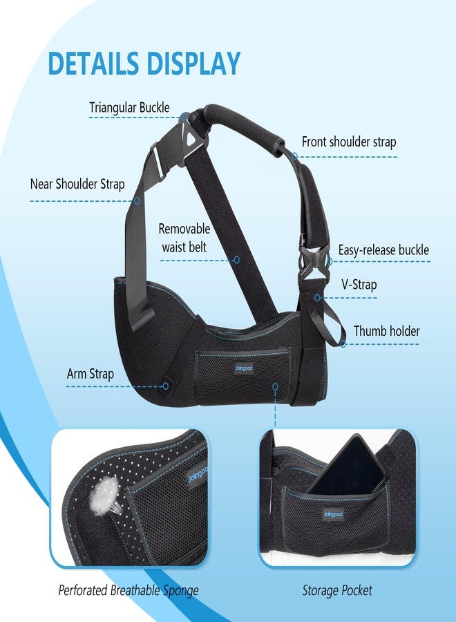 joingood Arm Sling Shoulder Immobilizer for Women and Men, Fits Left or Right Arm - Rotator Cuff & Elbow Injury Support Brace with Waist Strap, Breathable Comfort Design, L - Image 5
