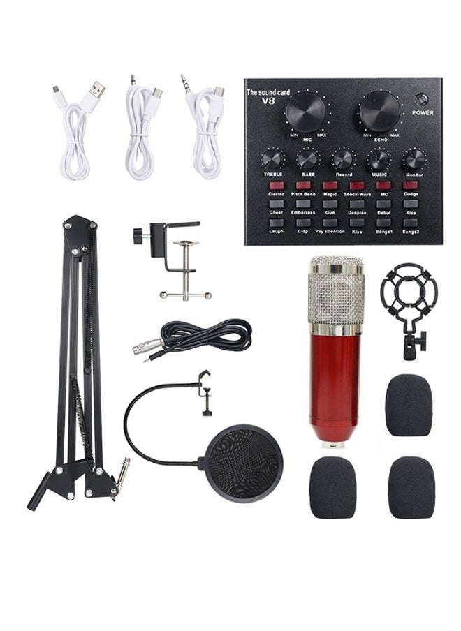 DUSALA - 13-Piece Multi-Functional Live Sound Card Set Black/Silver/Red - Image 1