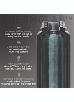 BEOLA 950ml Vacuum Insulated Water Bottle, Double Wall Stainless Steel Thermos Bottle with wide mouth, 2 lids included, Hot Cold Water Flask, Large Sports Bottle with straw lid, 32oz (Lava Gray)  - Image 4